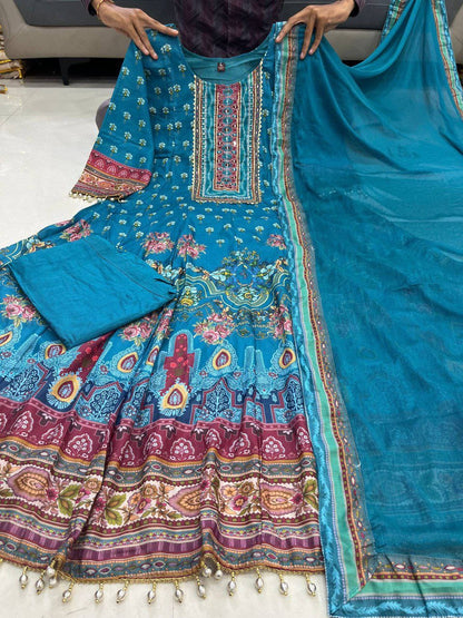 BEAUTIFUL BLUE ANARKALI