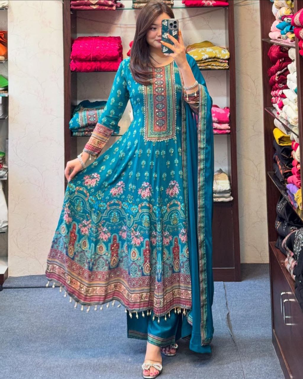 BEAUTIFUL BLUE ANARKALI