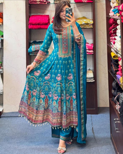 BEAUTIFUL BLUE ANARKALI