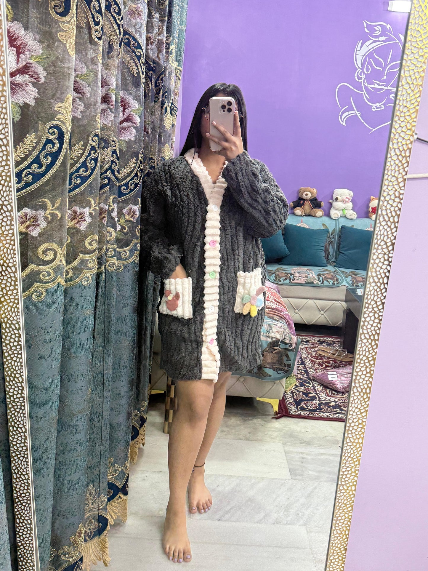 WINTER SHORT MINI NIGHT DRESS