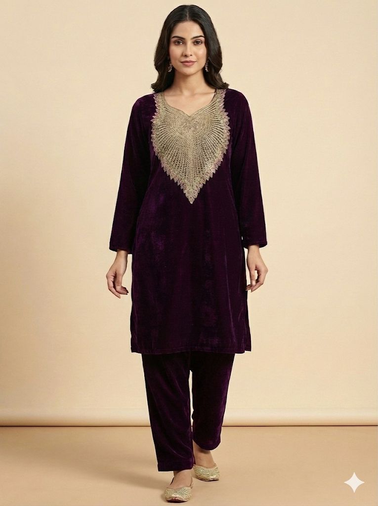 PEACOCK VELVET CO-ORD SET