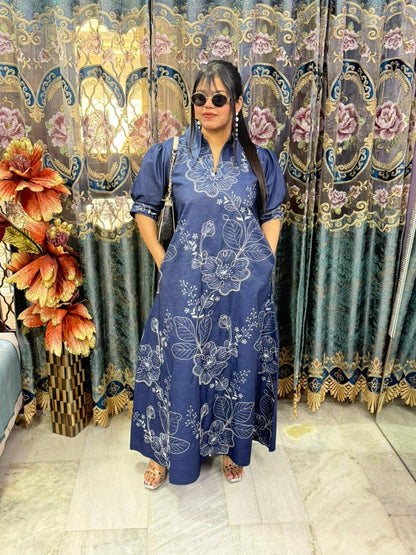 Embroidery denim dresss