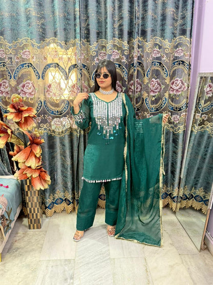 THE FARSHI MIRROR PARTY WEAR SUIT