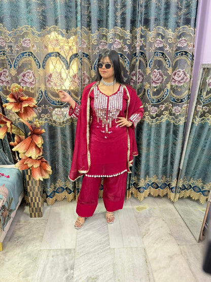 THE FARSHI MIRROR PARTY WEAR SUIT