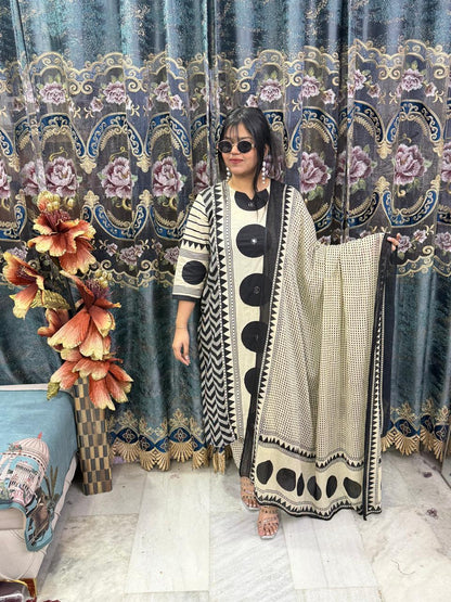 BEAUTIFUL COTTON POLKADOT SUIT