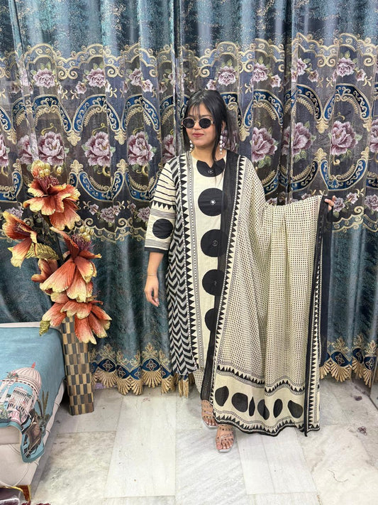 BEAUTIFUL COTTON POLKADOT SUIT