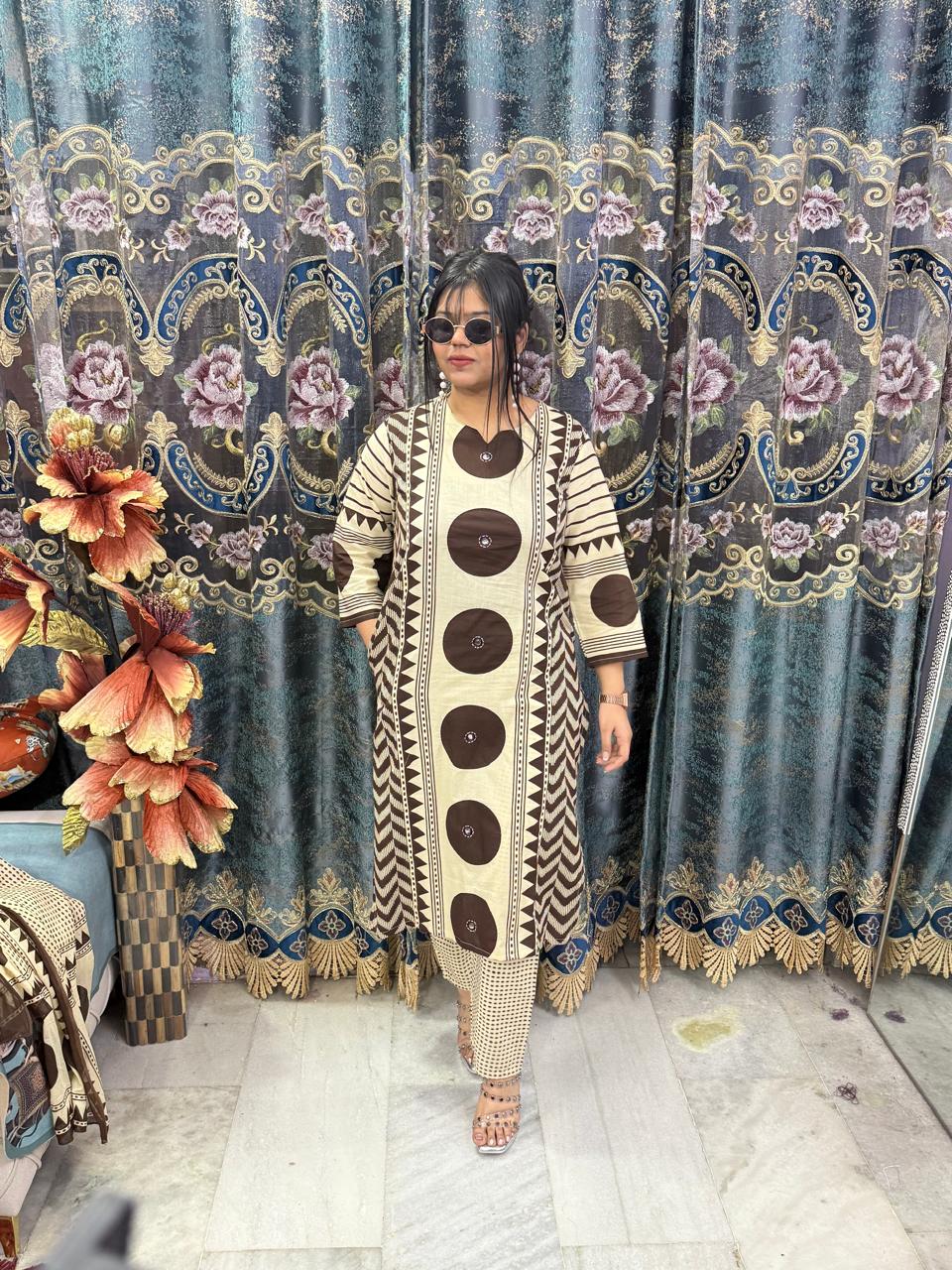 BEAUTIFUL COTTON POLKADOT SUIT