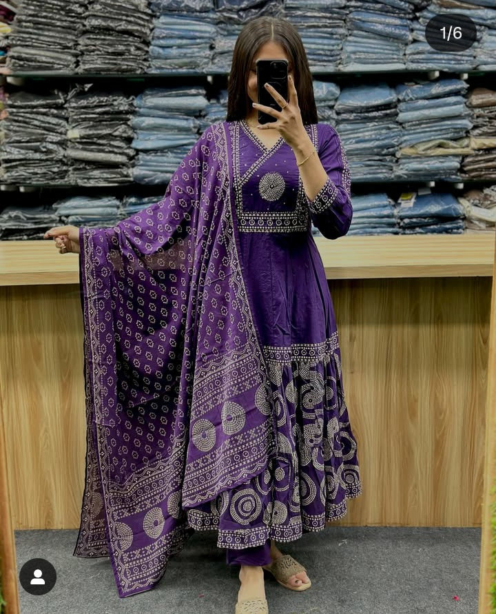 Women’s Cotton Anarkali Suit – Elegant & Comfortable Ethnic Wear