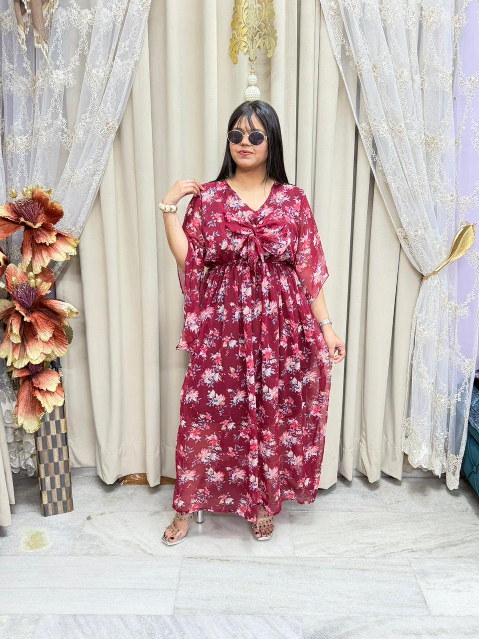 Stylish Georgette Bow Dress for Women – Comfort Fit