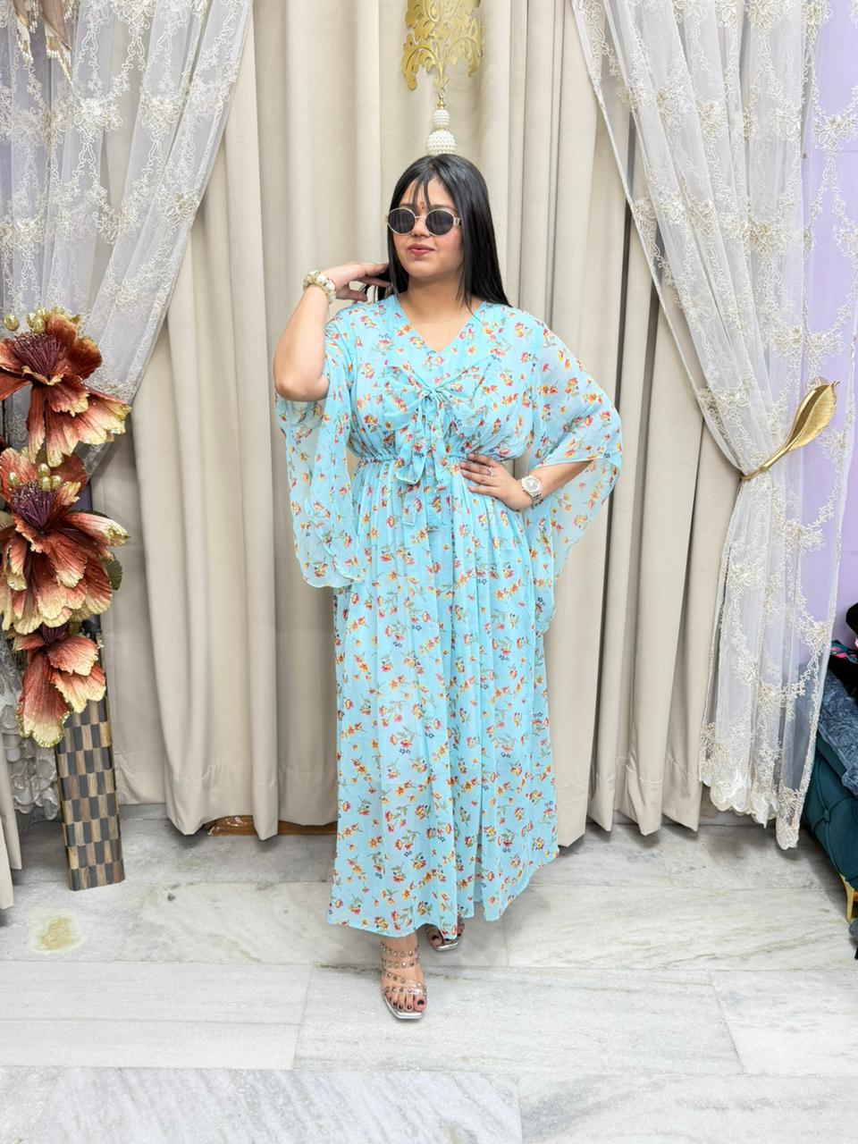 Stylish Georgette Bow Dress for Women – Comfort Fit