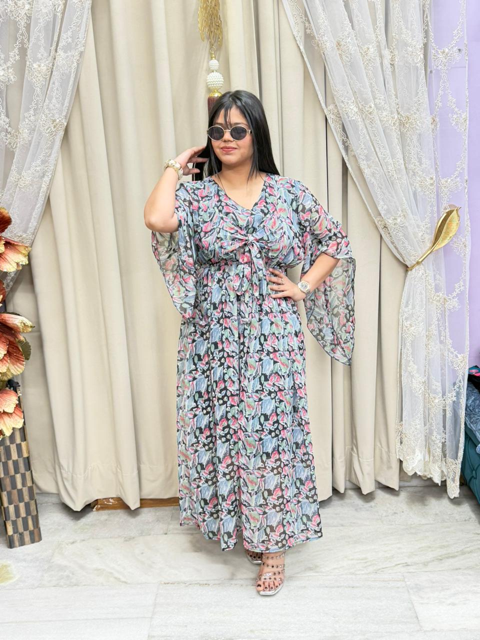 Stylish Georgette Bow Dress for Women – Comfort Fit