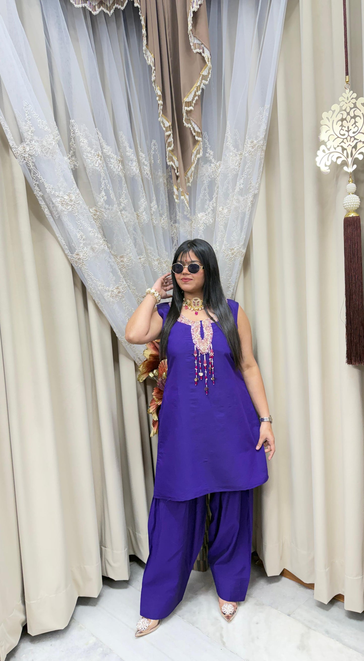 Shilpa Shetty–Inspired Farshi Co-Ord Set | Cotton Silk | Sizes L to 3XL