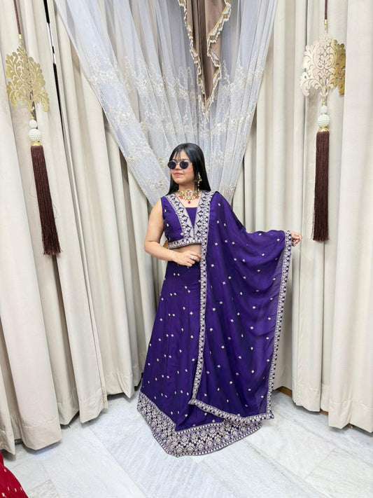 Beautiful Designer Silk Lehenga Saree – Royal & Elegant Look