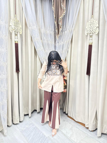 Stylish Khadi Cotton Sharara Co-ord Set for Women – Summer Cool Fabric (M-2XL)