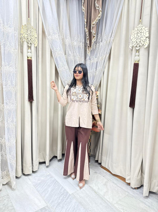 Stylish Khadi Cotton Sharara Co-ord Set for Women – Summer Cool Fabric (M-2XL)