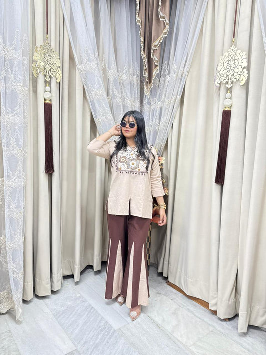 Stylish Khadi Cotton Sharara Co-ord Set for Women – Summer Cool Fabric (M-2XL)