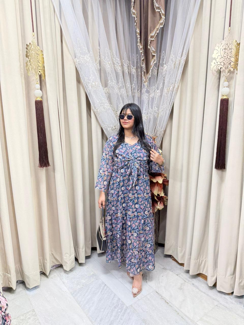 Pinterest Inspired Georgette Shrug Dress for Women – Stylish & Trendy (Free Size M-3XL)