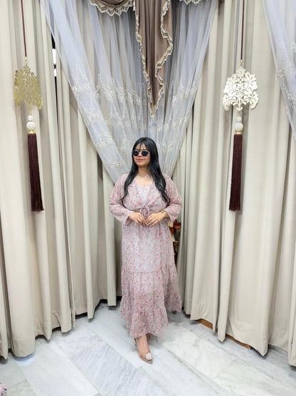 Pinterest Inspired Georgette Shrug Dress for Women – Stylish & Trendy (Free Size M-3XL)