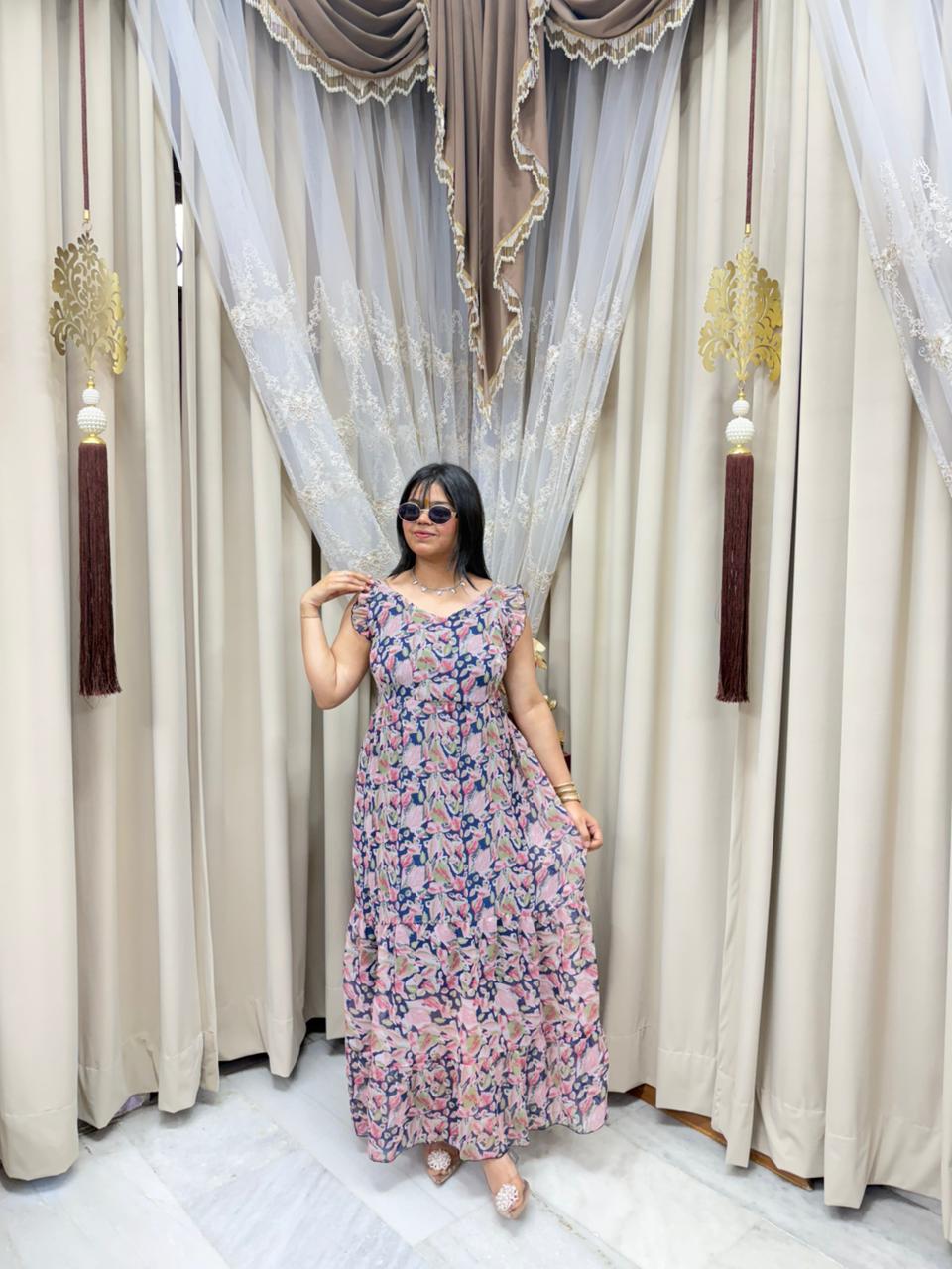 Pinterest Inspired Georgette Shrug Dress for Women – Stylish & Trendy (Free Size M-3XL)