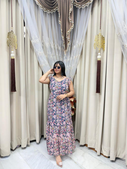 Pinterest Inspired Georgette Shrug Dress for Women – Stylish & Trendy (Free Size M-3XL)