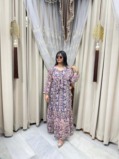 Pinterest Inspired Georgette Shrug Dress for Women – Stylish & Trendy (Free Size M-3XL)