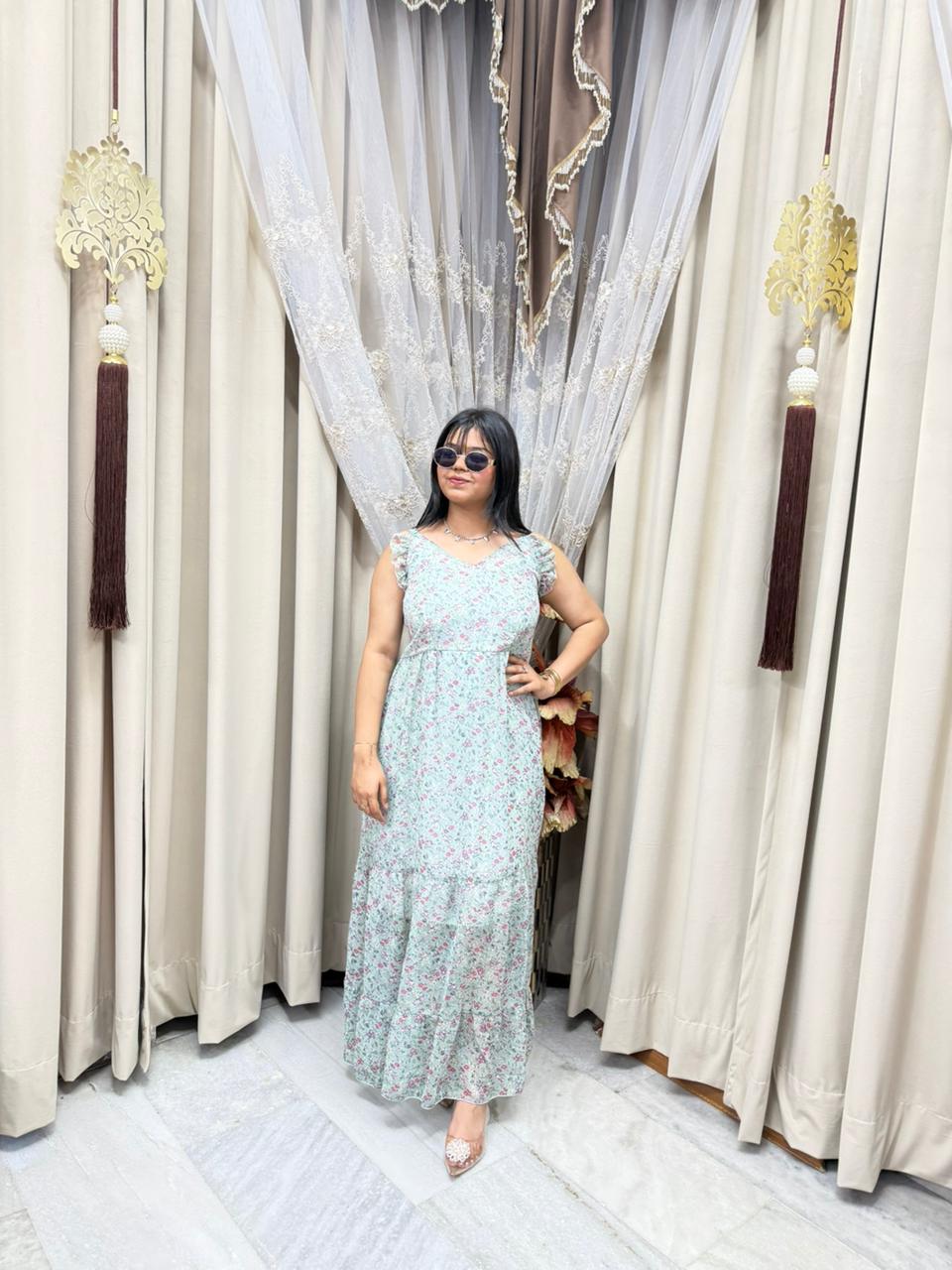 Pinterest Inspired Georgette Shrug Dress for Women – Stylish & Trendy (Free Size M-3XL)