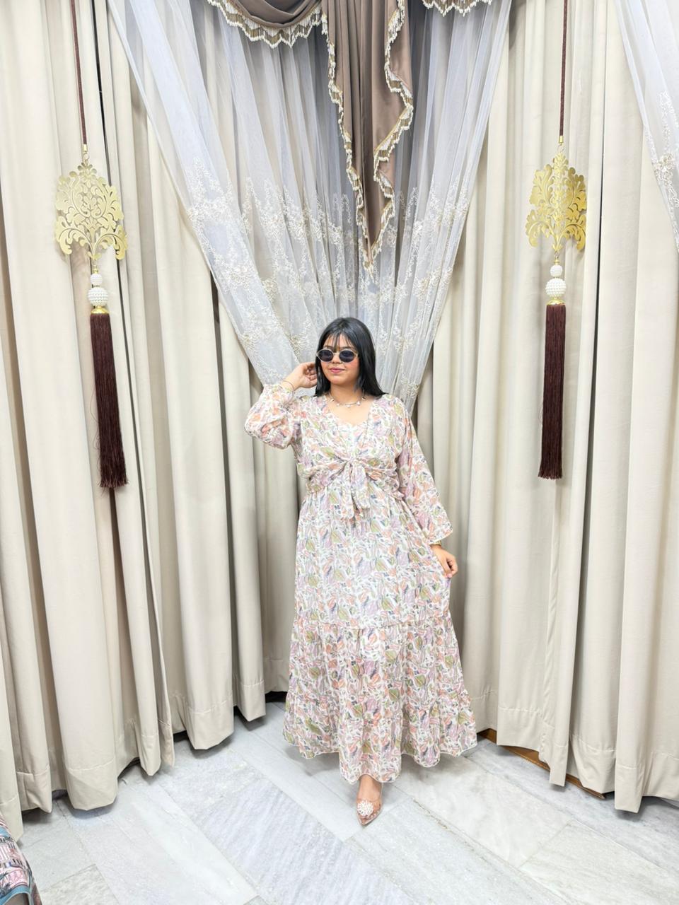 Pinterest Inspired Georgette Shrug Dress for Women – Stylish & Trendy (Free Size M-3XL)