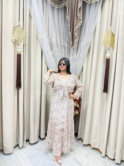 Pinterest Inspired Georgette Shrug Dress for Women – Stylish & Trendy (Free Size M-3XL)