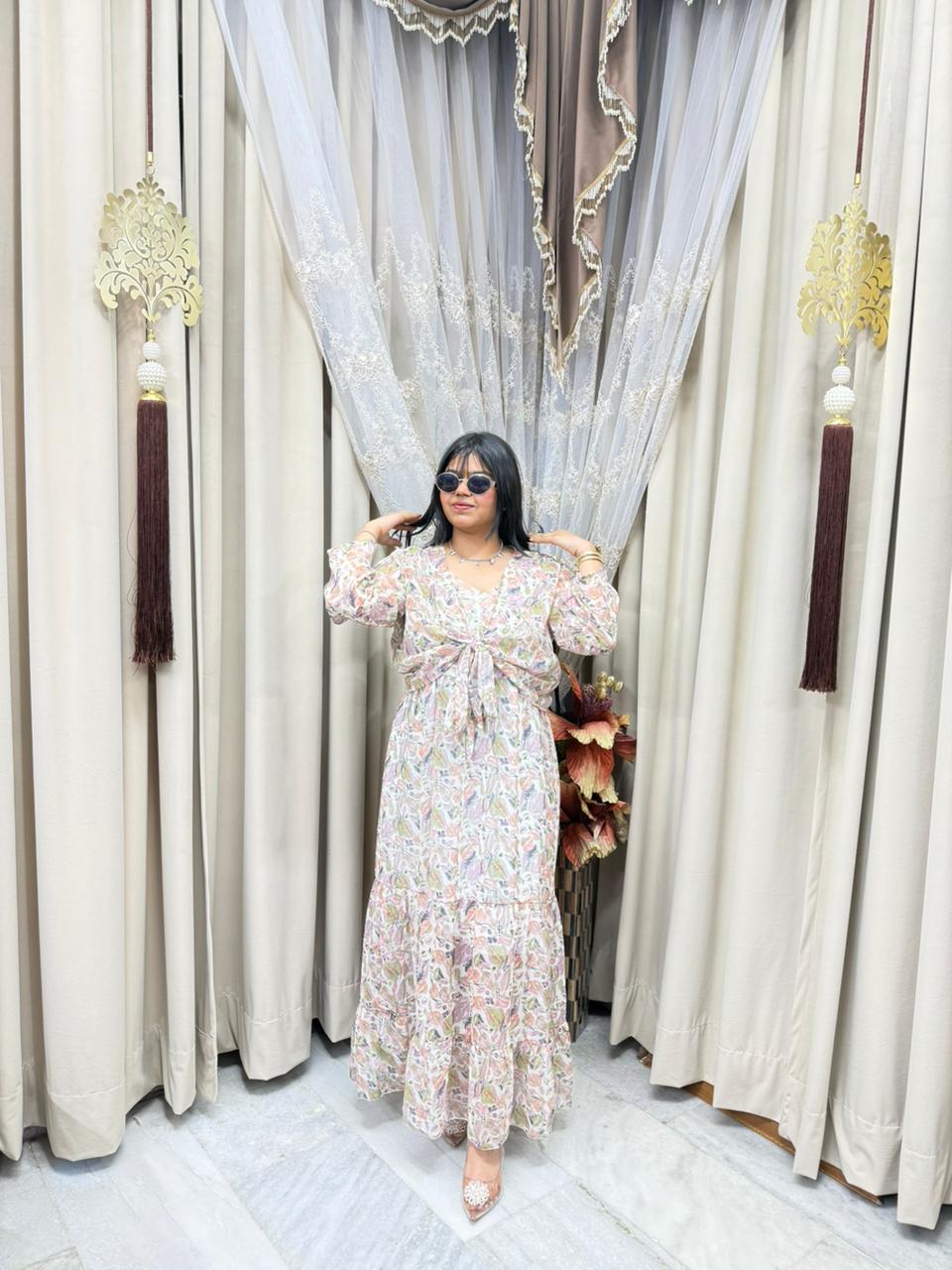 Pinterest Inspired Georgette Shrug Dress for Women – Stylish & Trendy (Free Size M-3XL)