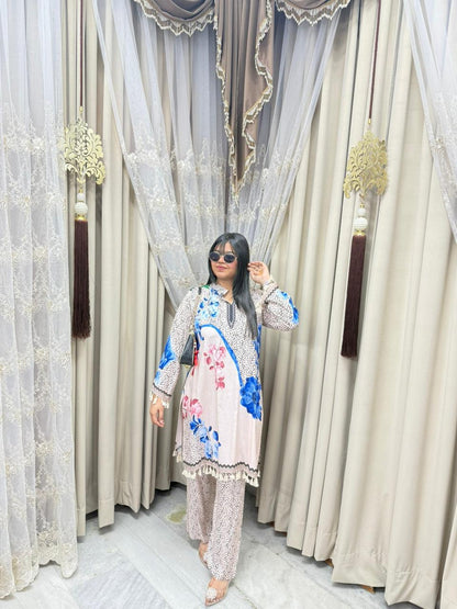 Pure malai mulmul cordset digital print 😍