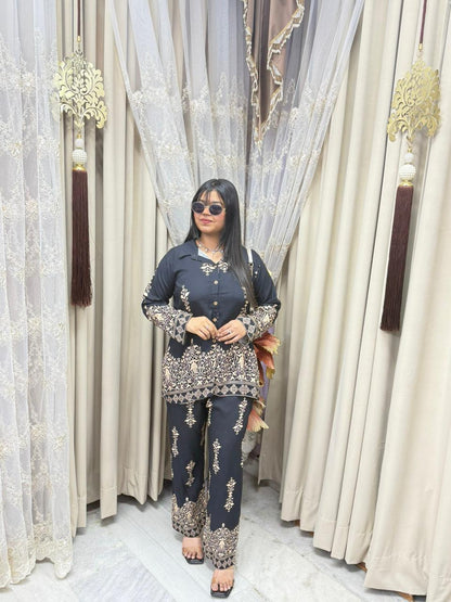 Pure mulmul shirt cordset