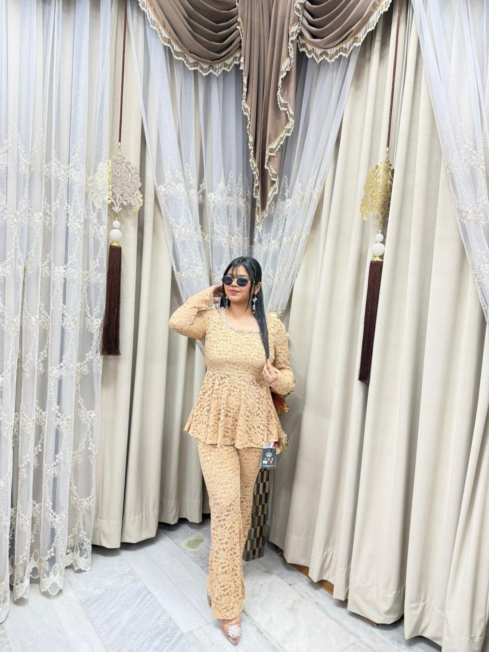 Premium Korean Cord Set for Women – Stylish Co-Ord Outfit (Free Size M to 3XL)