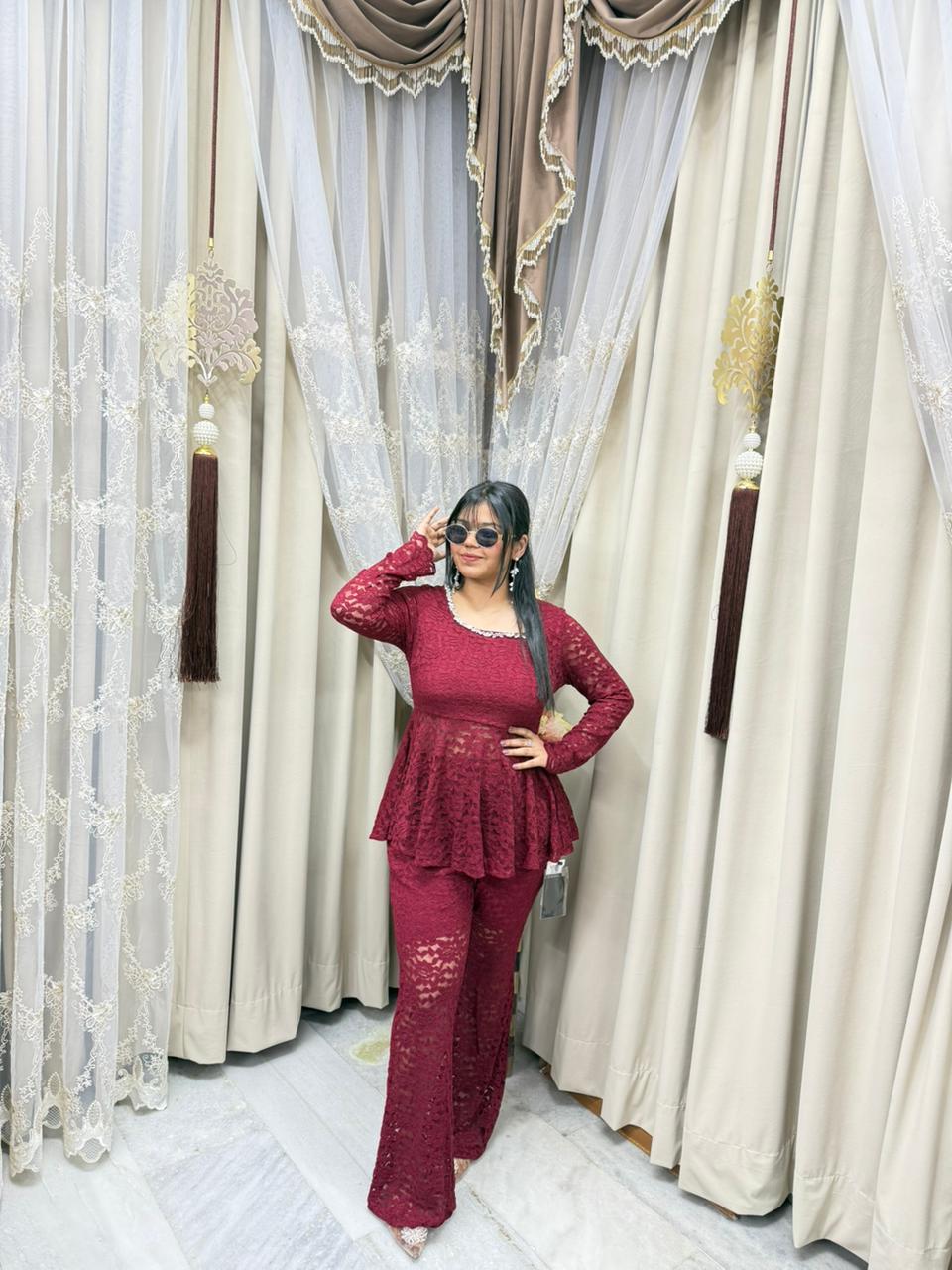 Premium Korean Cord Set for Women – Stylish Co-Ord Outfit (Free Size M to 3XL)