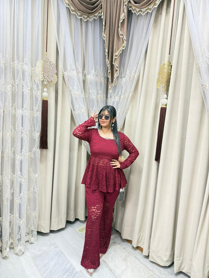 Premium Korean Cord Set for Women – Stylish Co-Ord Outfit (Free Size M to 3XL)