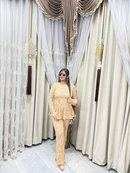 Premium Korean Cord Set for Women – Stylish Co-Ord Outfit (Free Size M to 3XL)