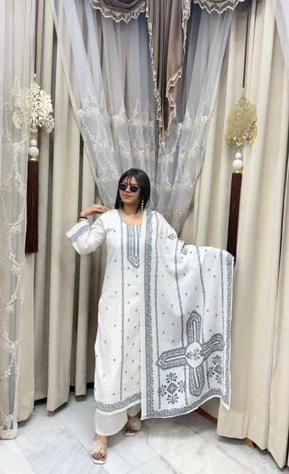 Elegant Digital Print Cotton Suit Set with Dupatta – Pure Cotton