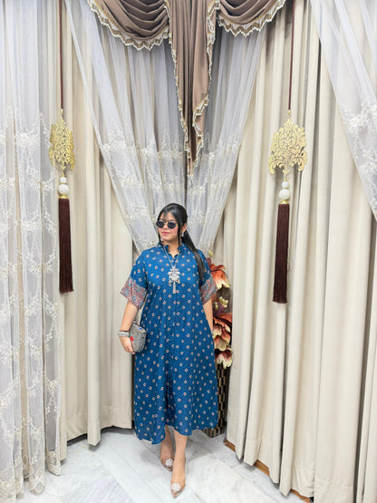Jaipuri Printed Shirt Dress – Stylish Cotton Casual Wear
