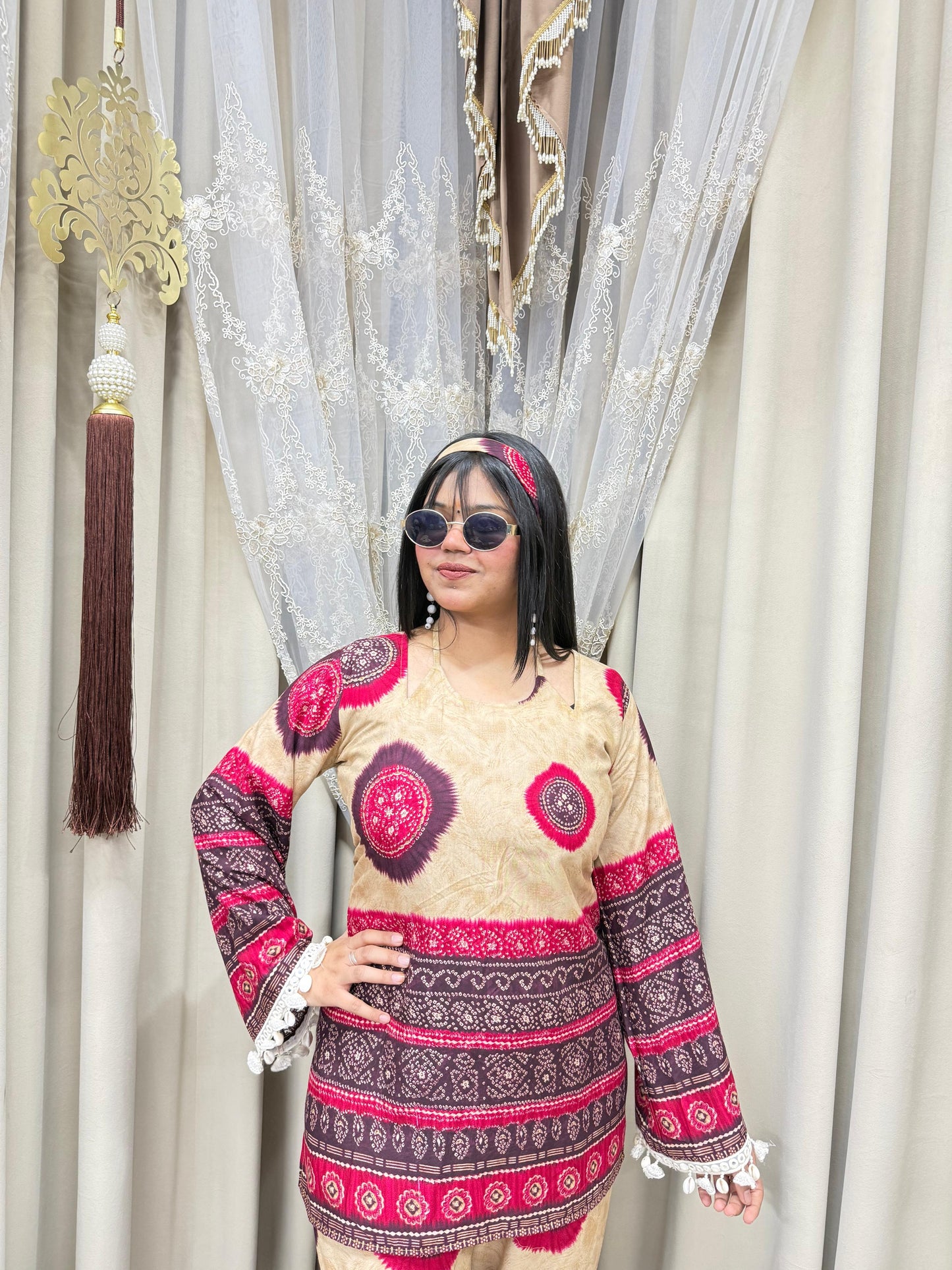 Laila Majnu Jaipuri Printed Cordset | Premium Mulmul Cotton Co-ord Set | Pink & Black