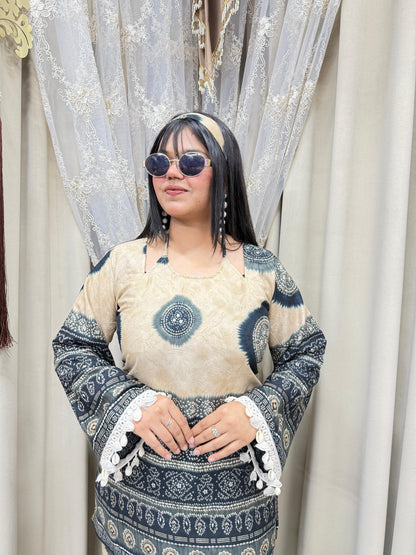 Laila Majnu Jaipuri Printed Cordset | Premium Mulmul Cotton Co-ord Set | Pink & Black