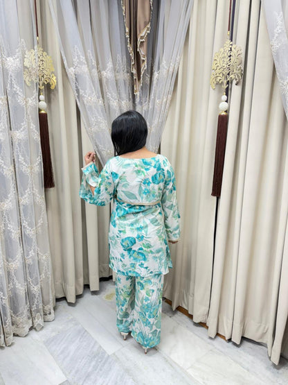 The Sofia Cordset | Premium Floral Cotton Silk Co-ord Set | Elegant Summer Wear