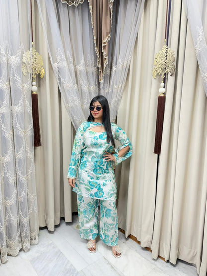 The Sofia Cordset | Premium Floral Cotton Silk Co-ord Set | Elegant Summer Wear