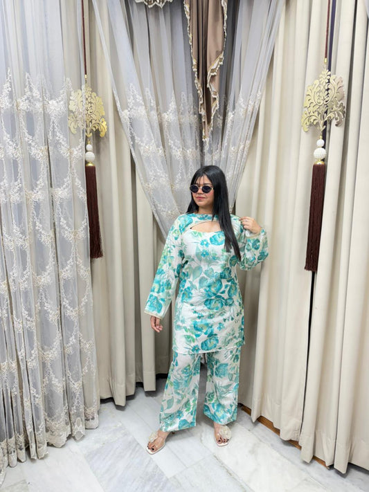 The Sofia Cordset | Premium Floral Cotton Silk Co-ord Set | Elegant Summer Wear