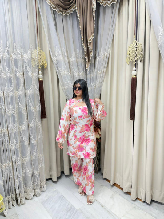 The Sofia Cordset | Premium Floral Cotton Silk Co-ord Set | Elegant Summer Wear