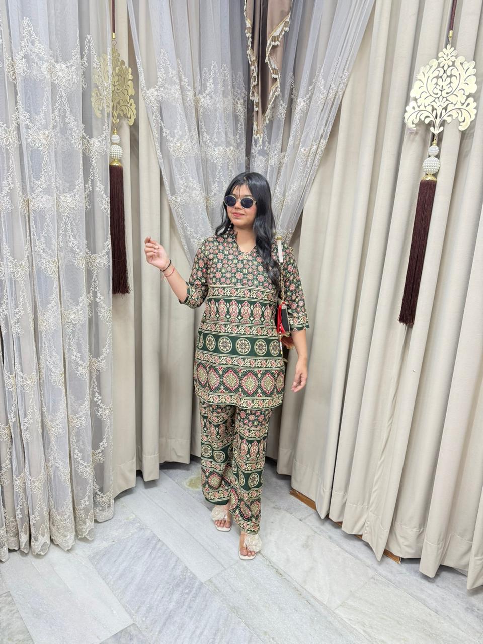 Jaipuri Mulmul Cotton Cordset for Women | Printed Ethnic Co-ord Set
