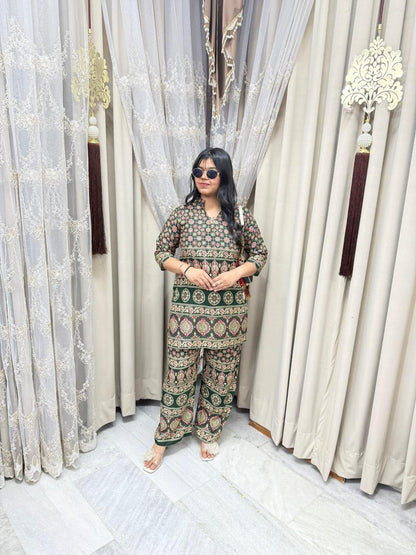 Jaipuri Mulmul Cotton Cordset for Women | Printed Ethnic Co-ord Set
