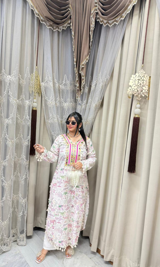 Beautiful Noor Lace Work Cordset for Women | Premium Cotton Designer Coord Set