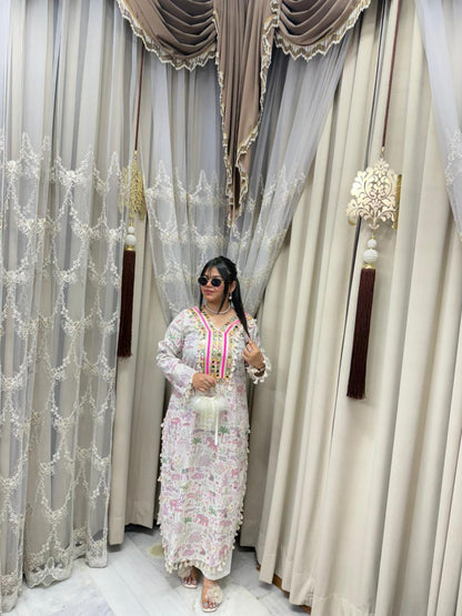 Beautiful Noor Lace Work Cordset for Women | Premium Cotton Designer Coord Set