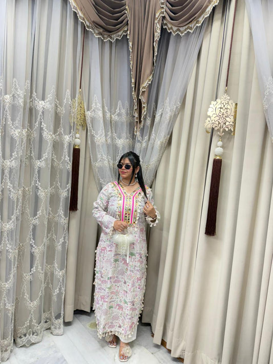 Beautiful Noor Lace Work Cordset for Women | Premium Cotton Designer Coord Set