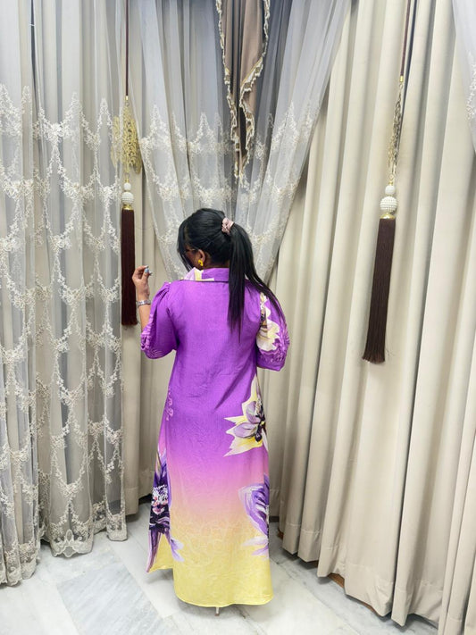 Candy Floral Maxi Dress for Women | Premium Mulmul Cotton Long Dress