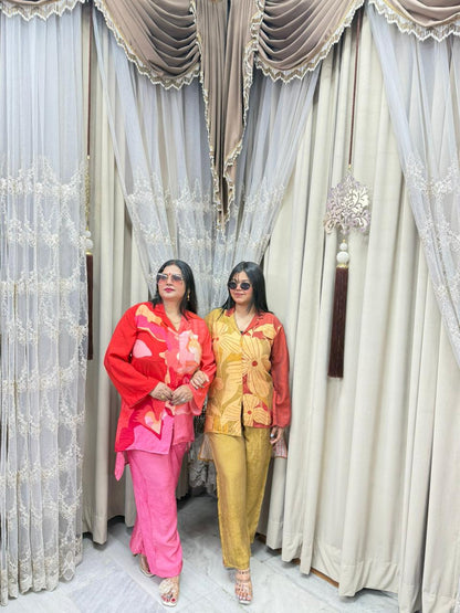 Women Printed DESI Co-Ord Set | Premium Mulmul Cotton Shirt Pant Set for Women